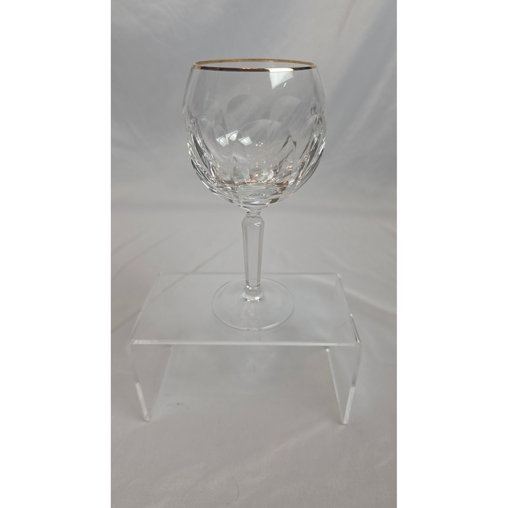 Ralph Lauren Crystal Wine Goblet Gold Rim Vintage 1990s MCM Barware Replacement